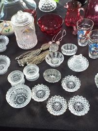 EARLY PITTSBURGH FLINT GLASS FINGER BOWLS AND SALTS