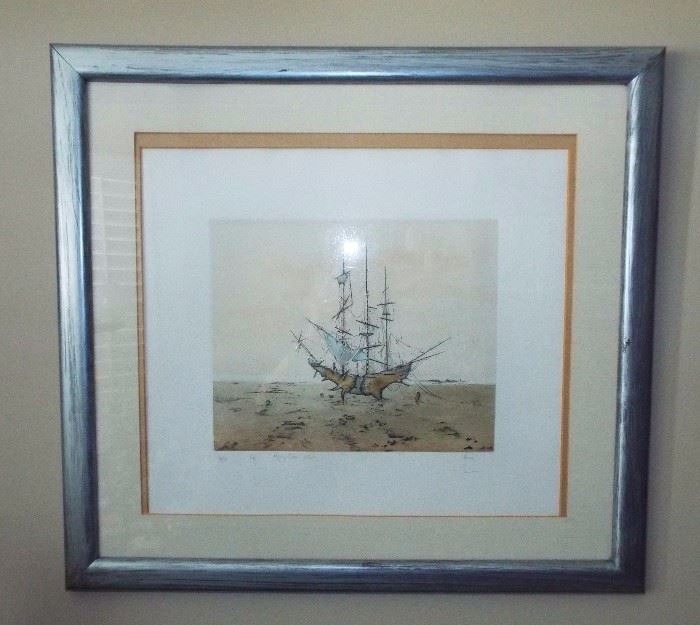 SIGNED AND NUMBER GHOST SHIP (NEEDS TO BE READJUSTED IN ITS FRAME)