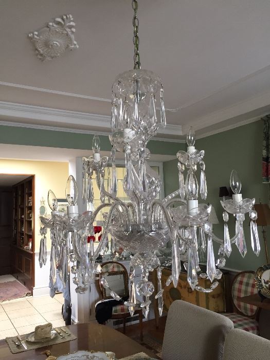 2 tiered, 9 arm WATERFORD CRYSTAL Chandelier