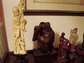 Wood, soapstone and ivory figures