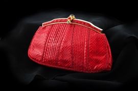 Judith Lieber snakeskin clutch
