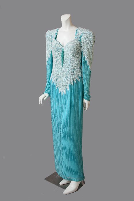 One of several beaded gowns in the auction.