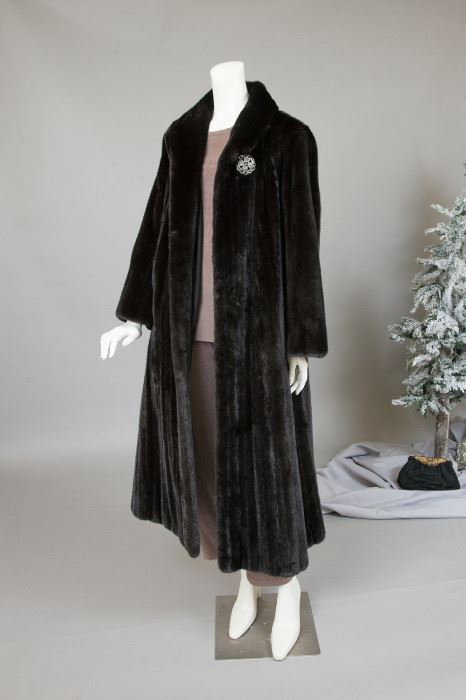 Black gamma opera length coat.