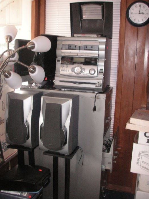 stereo system plus many more electronics