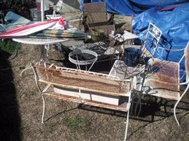 Wrought iron tables, benches...much more