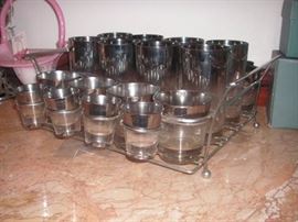 Vintage glass bar set...one of a kind..