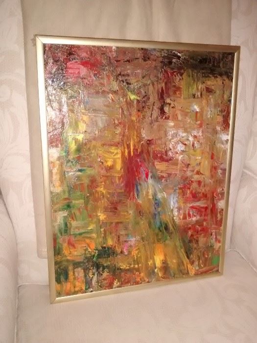 Abstract painting. "Harliquin". Signed on back.