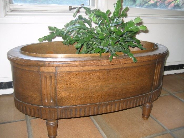 Antique wooden planter