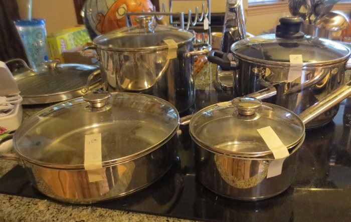 Wolfgang Puck stainless steel pots
