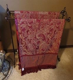 Quilt rack and red throws - perfect for the holidays