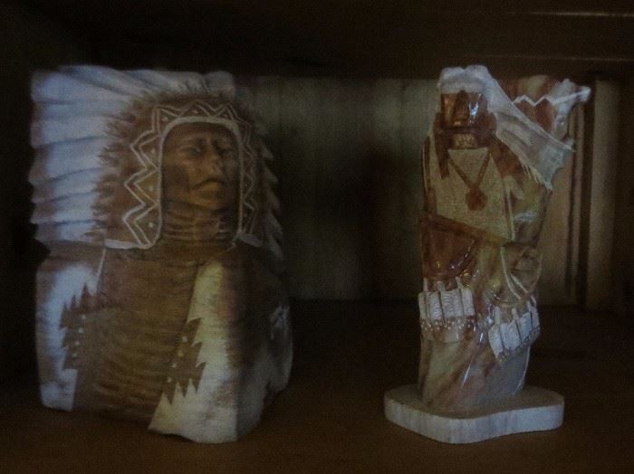 Native American carved sculptures