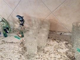 Set of 9 stemmed glasses