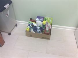 Lots of cleaning supplies