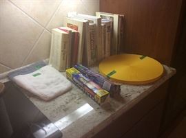 Cookbooks & miscellaneous in kitchen