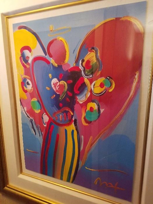 SIGNED PETER MAX PRINT WITH PAINTING