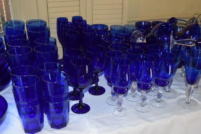 Beautiful colbalt blue glassware