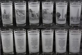Texas 150th Anniversary Commemorative Tumblers (6), picturing the front and back of each tumbler