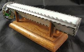 J. Delvin Style Art Glass Kaleidoscope 9.5" in Wood Stand