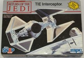 MPC Ertl "Return of the Jedi" TIE Interceptor Snap Together Model Kit #8931 (1990) complete in Original Box with Instruction Booklet