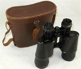 Omega Vintage 10 X 50 Field Binoculars #43994 in Original Leather Case