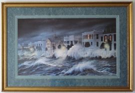"The Storm" by Jim Booth of North Carolina Framed and Matted (18' x 30") Print (Overall 38.5" x 26")