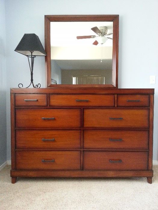 Master Bed dresser Mahogany butternut with mirror