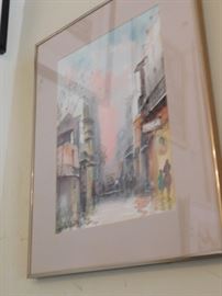 Nestor Fruge French Quarter scene, very typical of the late French Quarter artist's work.