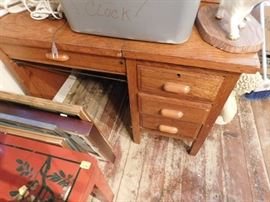 Golden oak typewriter desk, c. 1890