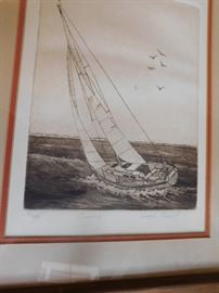 Diane Krummel, Mississippi Gulf Coast etching