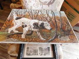 Hunting spaniel, oil on canvas