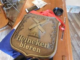 Neat Heineken beer sign-- wooden