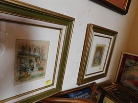 Pair of French Quarter scenes by Ellas Plaisance.-- To be sold separetely