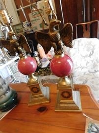 Pair of wonderful French Empire style eagle-form lamps