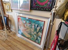 Large still life watercolor of a nude woman