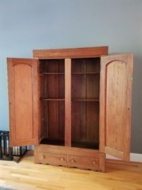 Solid wood antique cabinet built with no nails.