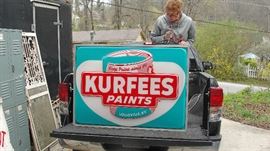 1950's Kurfees Paint Store Display Sign. Double sided and lighted.