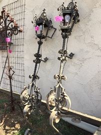 Old European Wrought Iron Wall Sconces from an old Church
