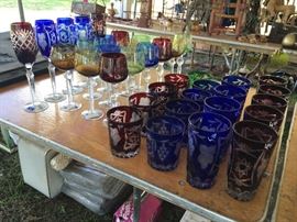 European cut to clear Wine hocks and tumblers