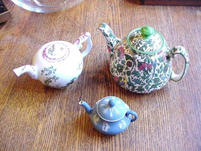 Part of teapot collection--Hoescht, Wedgwood, Royal Doulton