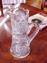 Brilliant period cut glass water pitcher