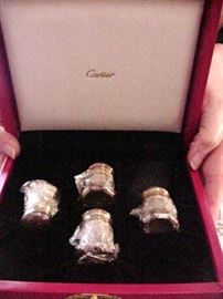Cartier sterling salt and pepper shakers in original  box