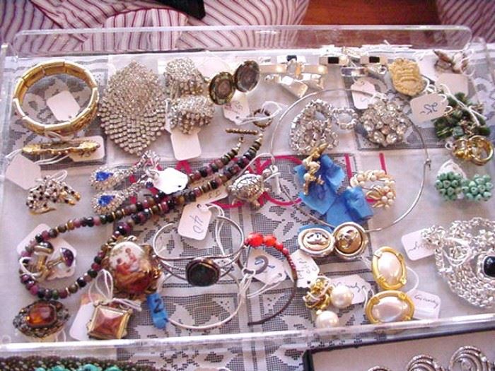 Lots of fine jewelry, rhinestones, Givenchy earrings, Victorian pieces, etc.