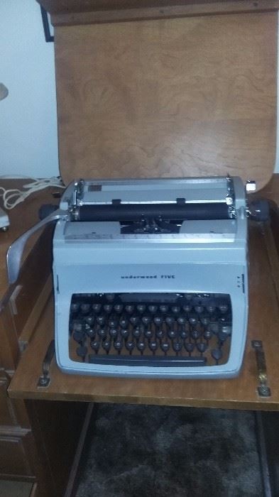 1960's Underwood Five Typewriter 
Mid century Typewriter Desk