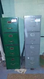 Antique Shaw Walker Industrial Metal File Cabinet and Sears and Roebucks Metal Filing Cabinet 