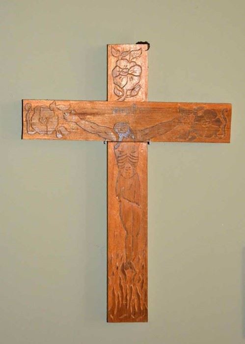 Wood Carved Crucifix