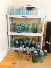 Great collection of old mason jars