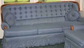 Matching Blue Sofa, Love Seat, & Chair