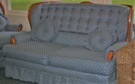 Matching Blue Sofa, Love Seat, & Chair