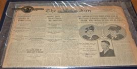 “The Sun” July 4, 1914 w/Historic Newspaper Archives Certificate