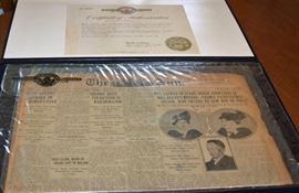 “The Sun” July 4, 1914 w/Historic Newspaper Archives Certificate
